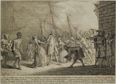 イギリスに上陸した最も著名な署名者セネシーノス、c.1726 作： English School