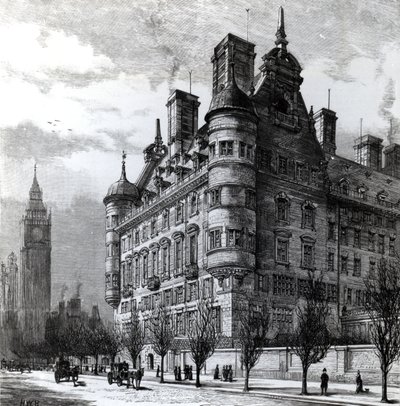 HWBによって刻まれたビクトリア堤防の新しい警察署は、「The Illustrated London News」c.1890に掲載されています。 作： English School