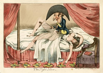ナイトメア、パブ。 1790年（手彩色彫刻） 作： English School