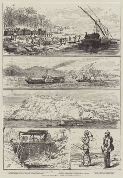 英国工兵隊によるナイル遠征（版画 作： English School