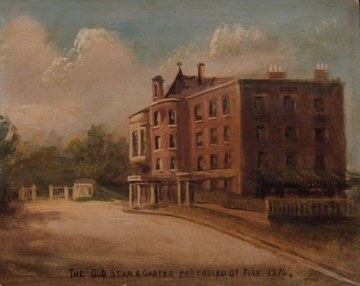 古い「スターとガーター」、火によって破壊されました、1870 作： English School
