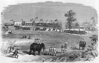 東インド鉄道の開通：バードワン駅、1855 作： English School