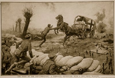 非戦闘員の危険、赤十字ワゴンとのスリリングな冒険、1914-19 作： English School