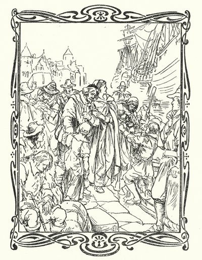 The Pilgrim Fathers（カラーリトグラフ 作： English School