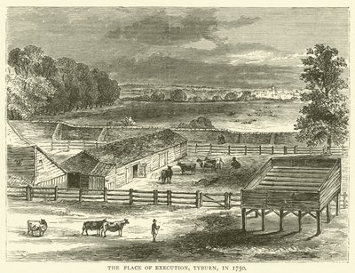 処刑地、タイバーン、1750年 作： English School