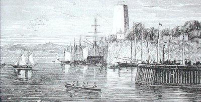 アメリカ・ワシントンD.C.のポトマック川（1880年頃に出版されたトーマス・ミルナー牧師の「The Gallery of Geography」より）（エングレーヴィング 作： English School