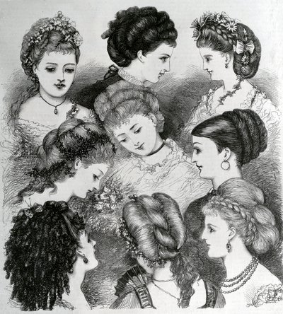 髪の現在のファッション、1870 作： English School