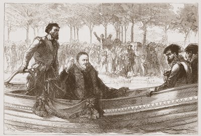 ブリュッセルへ向かう途中のはしけのオレンジの王子、ジェームズエイトケンワイリー（1808〜1890年）の 『プロテスタンティズムの歴史』のイラスト（パブ）。 1878 作： English School
