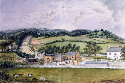鉄道ターミナル、ケント、1860年頃（紙にトイレ） 作： English School