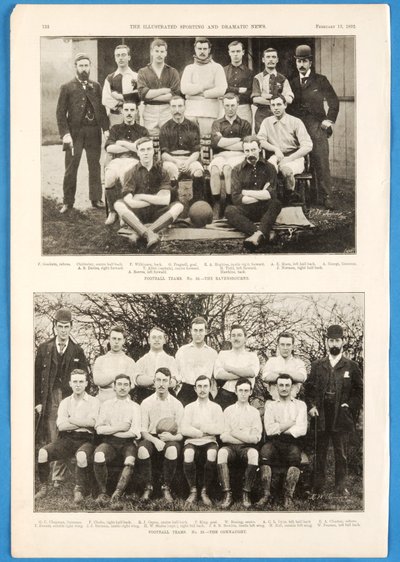 RavensbourneとThe Connaughtのサッカーチームは、1892年2月13日のThe Illustrated Sporting and Dramatic Newsで特集されました。 作： English School