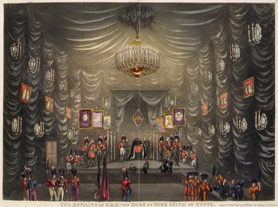 E.ウォリスが出版した「The Remains of H.R.H. the Duke of York Lying in State」。 作： English School