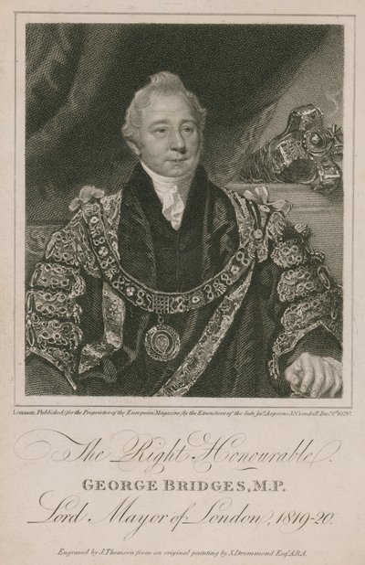 右の名誉あるジョージブリッジ、ロンドン市長、1819-20 作： English School
