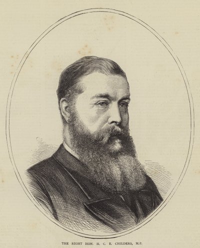 H.C.E.Childers 議員の肖像画（彫刻 作： English School