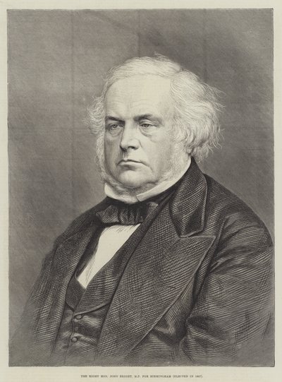 1857年に当選したバーミンガム議員、ジョン・ブライト氏（彫刻）。 作： English School