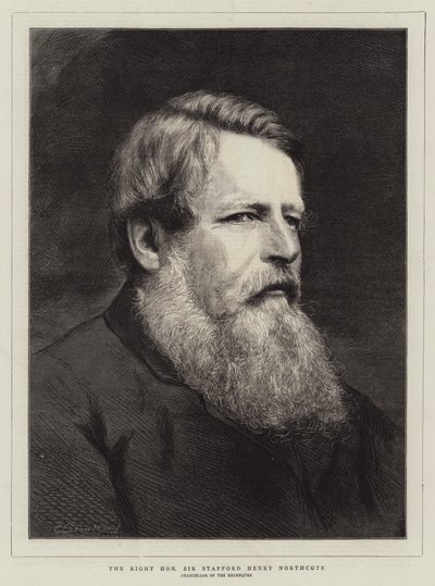 The Right Honourable Stafford Henry Northcote (the engraving) 作： English School