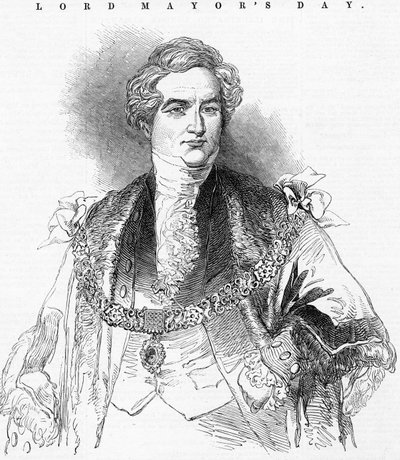 右名誉卿、市長、G。キャロル卿、「The Illustrated London News」（1846年）のイラスト 作： English School