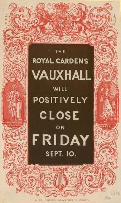 Royal Gardens Vauxhallは積極的に閉鎖されます 作： English School