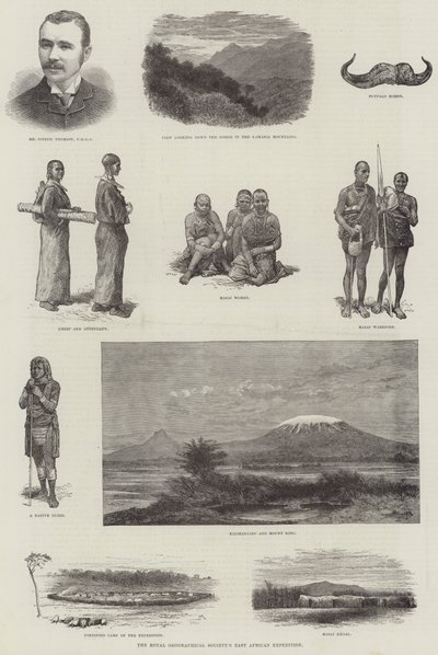 王立地理学協会の東アフリカ遠征(彫刻) 作： English School