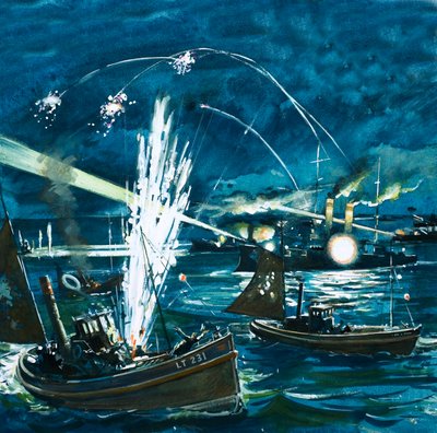ロシア軍はイギリスの漁船団を日本人の侵入と誤解している 作： English School