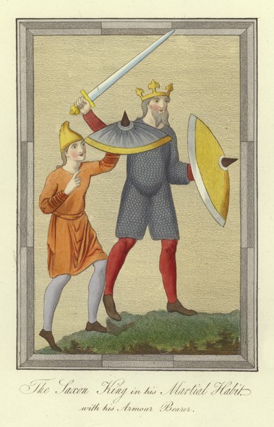 サクソン人の王、武具を身につけて武術を習得 作： English School