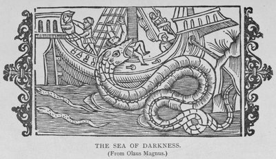 Olaus Magnus（1490-1557）の本、 『Narrative and Critical History of America』から出版された 『海の闇』、パブ。 1889年 作： English School