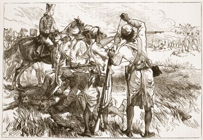 ブクサーのセポイ、ジェームズグラントによるパブカッセルズイラストレイテッドヒストリーオブインドのイラスト1879 作： English School