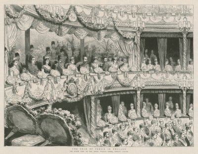 イギリスのペルシャのシャー。ロイヤルイタリアオペラ、コヴェントガーデンへの州訪問 作： English School