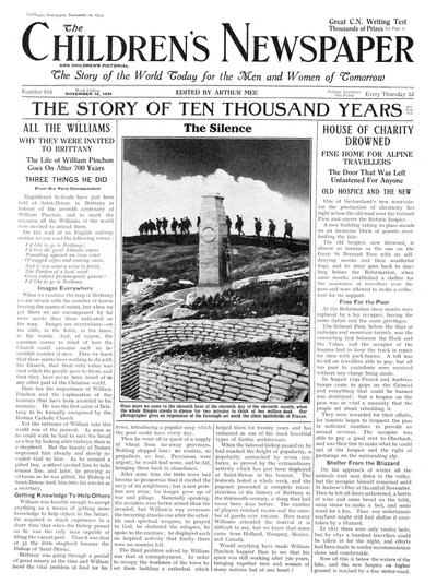 記憶の日の沈黙、「子供たちの新聞」の最初のページ、1934年11月（新聞） 作： English School