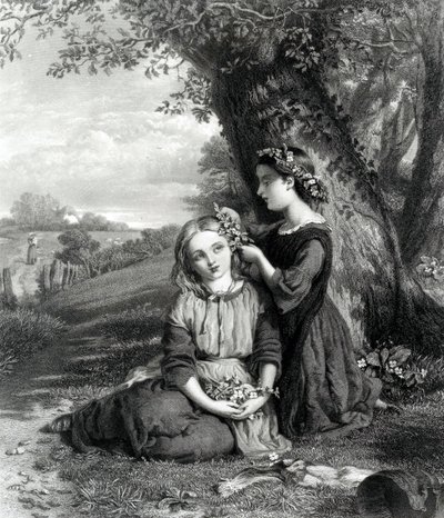 アートジャーナル（1867年）に出版されたC. Cousenによって彫刻された1867年の姉妹 作： English School