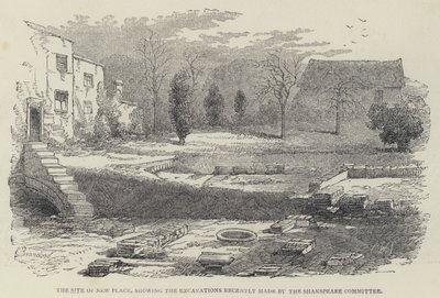 The Site of New Place, showing the Excavations recently made by the Shakspeare Committee (e.g. engraving) 作： English School