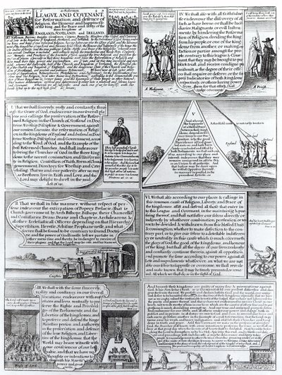 W.ホラー（1607-77）によって刻まれた1643年の厳粛なリーグと契約 作： English School