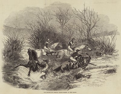 The Southgate Steeple Chase, Scene at the Brook (e.g. engraving) 作： English School