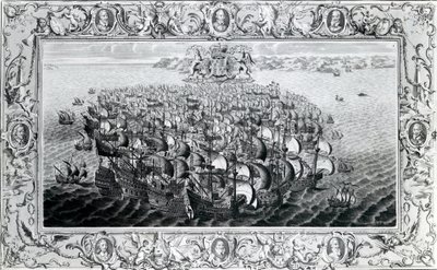 ジョンパインから出版されたスペインの無敵艦隊、1739年 作： English School