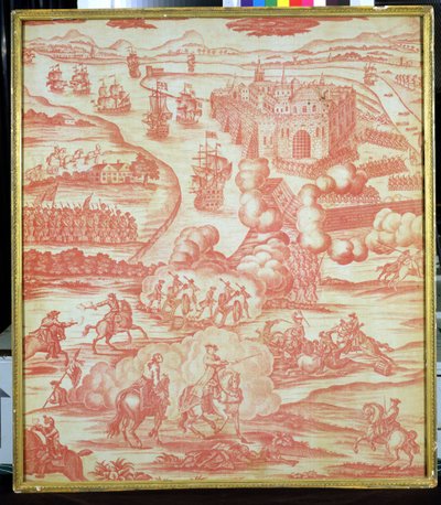 ケベックの嵐、1775年頃（綿） 作： English School