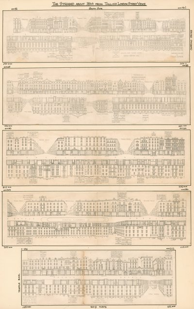 タリスロンドンストリートビューからの1844年頃のストランド 作： English School