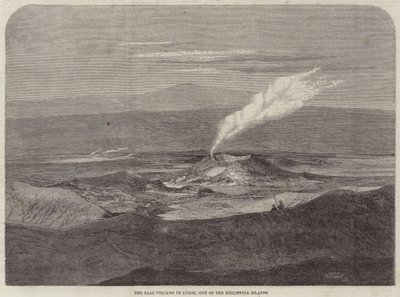 フィリピンの島、ルソン島のタアル火山（銅版画 作： English School