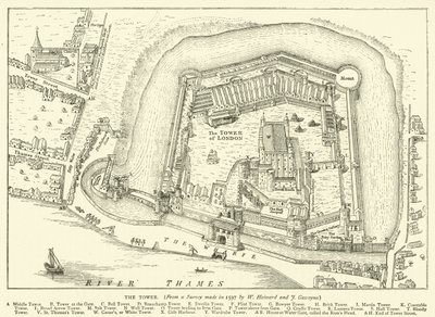 タワー、W HaiwardとJ Gascoyneによる1597年の調査から 作： English School
