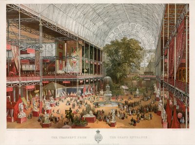 グランドエントランスからのトランセプト、素晴らしい展覧会、1851年 作： English School