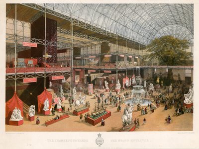 グランドエントランスに向けたトランセプト、1851年の素晴らしい展覧会 作： English School