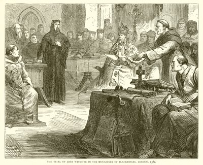 1382年、ロンドンのブラックフライアーズ修道院におけるジョンウィクリフの裁判 作： English School