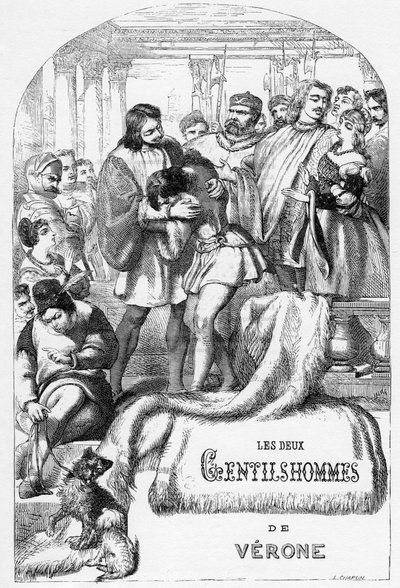 The Two Gentlemen of Verona（ヴェローナの二紳士） - 1866年「Works complete by William Shakespeare」の挿絵 - この版の挿絵と全体の形は、ロンドンで出版されたCassell