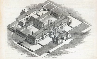 1846年11月7日、The Illustrated London Newsからカンタベリーに建てられるユニオンワークハウス 作： English School