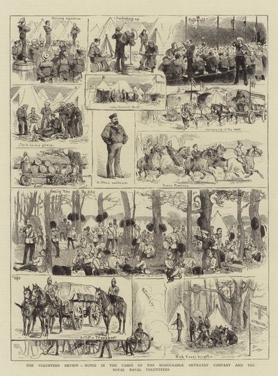 The Volunteer Review, Notes in the Camps of the Honourable Artillery Company and the Royal Naval Volunteers (e.g. engraving) 作： English School