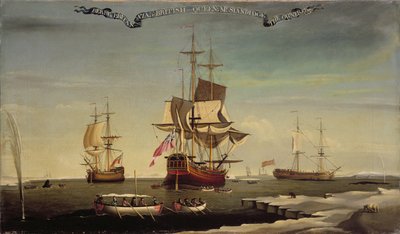 サミュエル・スタンディッジ卿の捕鯨船団、ハル絵画学校 作： English School