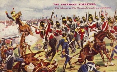 1812年半島戦争、スペイン、サラマンカの戦いでのシャーウッドフォレスターの前進 作： English School