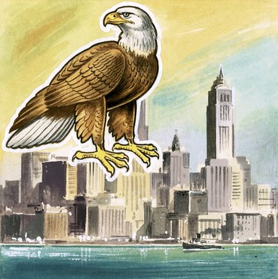 白頭ワシ、アメリカ合衆国の紋章 作： English School