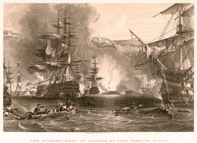 1816年のエクスマス卿によるアルジェの砲撃 作： English School