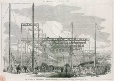 1851年の大展示会のためのロンドンのハイドパークにある建物 作： English School