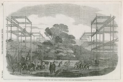 1851年の大展示会のためのロンドンのハイドパークにある建物 作： English School