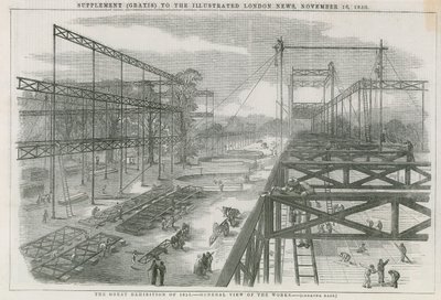 1851年の大展示会のためのロンドンのハイドパークにある建物 作： English School